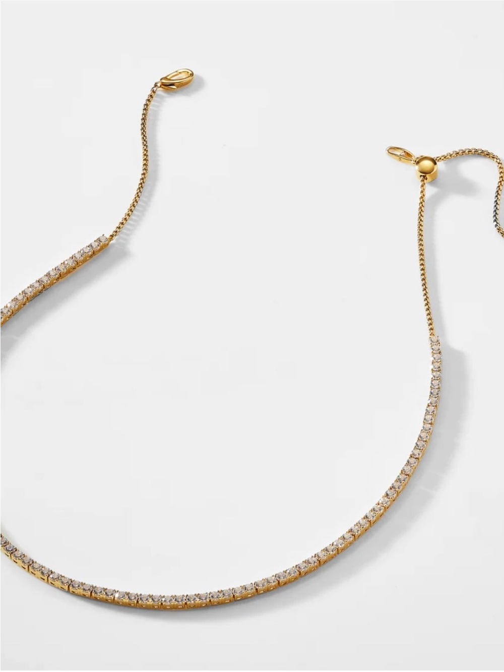 Nadri Gold Love All Adustable Tennis Necklace - Picture 3 of 7